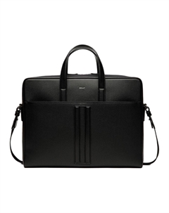 Регенерированная кожаная портативная одноплечевая сумка-портфель через плечо мужская черная Bally