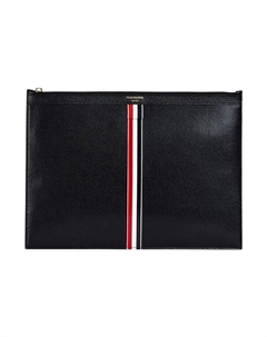 Яичный камень Зернистая Кожаная Документная Сумка Клатч Мужская Черная Thom browne