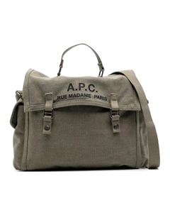 Хлопковая наплечная сумка-мессенджер через плечо мужская армейского зеленого A.p.c.