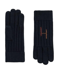 Кашемировые вязаные перчатки унисекс черные HERMES Hermès