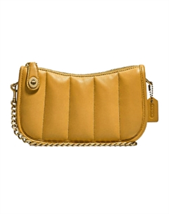 Свингер из овчины Кожаная сумка через плечо, поясная сумка, портативная кросс-боди, женская сумка через плечо ярко-желтый Coach