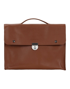 Кожаный портфель из коровьей кожи, унисекс-сумка-труба медового цвета Longchamp