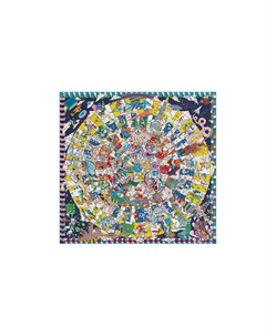 Шаль унисекс синяя желтая/разноцветная HERMES Hermès