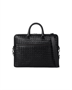 Кожаная сумка-портфель мужская черная Bottega veneta