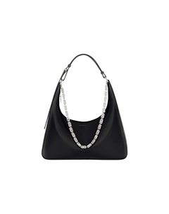 Средняя черная сумка через плечо с вырезом в виде луны Givenchy