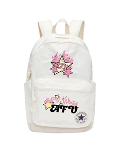 Полиэстеровый рюкзак обычный унисекс белый, розовая звезда Converse