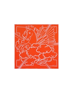 Шёлковый платок женский алый/розовый HERMES Hermès