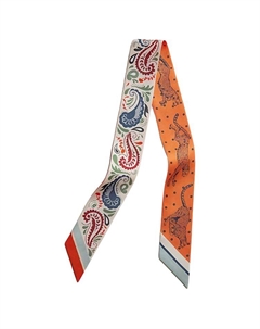 Шелковый шарф Mulberry кремово-оранжевый HERMES Hermès