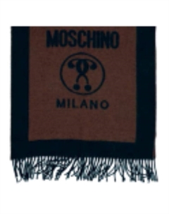 Шерстяной шарф унисекс коричневый Moschino
