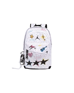Полиэстеровый рюкзак унисекс белый розовый, Улыбающееся Облако Звезда Jordan