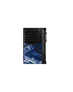 Кожаный картхолдер мужской черный и синий Montblanc