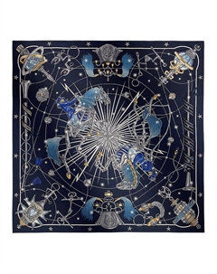 HERMES Женский кашемировый шаль морской синий, Marine Blue Hermès