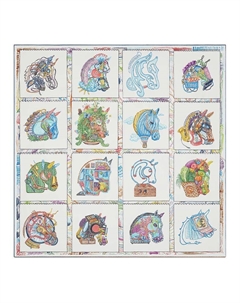 HERMES Шёлковый платок, Gray Hermès