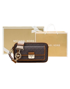 Кожаная сумка для фотоаппарата, городская сумка, средняя коричневая сумка через плечо женская Michael kors