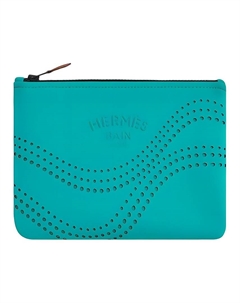 Полиамид Эластан Клатч Трумпетс Женский Сине Зеленый HERMES Hermès