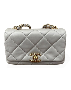 Сумка женская мини из овчины, через плечо, кросс-боди, серая Chanel