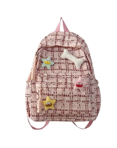 Нейлоновый вместительный рюкзак обычный женский розовый/зеленый/синий, зеленый (с подвеской звезда и кость) Geerdun