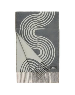 Шерстяной шарф унисекс серый HERMES Hermès