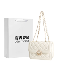 Дусен Кенгуру Маленькая квадратная сумка через плечо, повседневная женская экрю/черная/синяя Dusen kangaroo