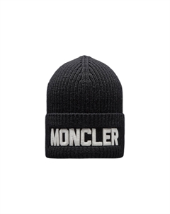 Шапка Unisex Black Monclair из мериносовой шерсти и полиэстера Moncler