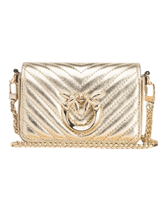 Одноручная сумка из овчины, женская сумка через плечо золотая Pinko