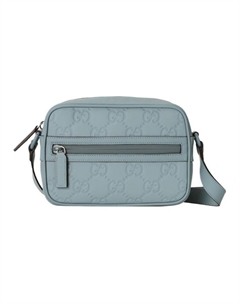 Кожаная наплечная сумка из резины, мини-кроссбоди мужская светло-голубая Gucci