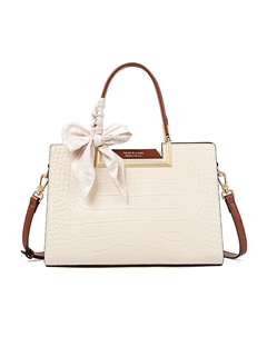 Сумка через плечо из кожи коровы и полиуретана Tubas Beige Apricot, бордовая Tucano