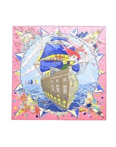 Шёлковый шарф HERMES розовый женский Hermès