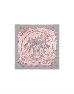 Шёлковый платок женский серый HERMES Hermès