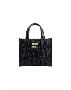 Кожаная наплечная сумка через плечо маленькая женская черная Miu miu