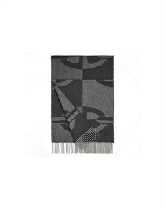 Шерстяной шарф унисекс серый HERMES Hermès