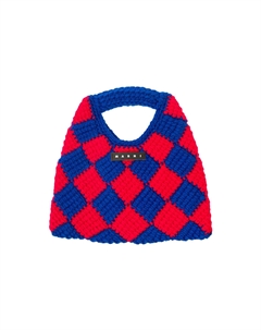 Акриловая сумка с коровьей кожей для детей Красная/Синяя Marni