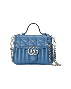 Кожаная плечевая сумка Мармонт, миниатюрная женская сумка через плечо, голубая Gucci