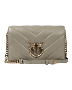 Сумка-кроссбоди из овчины Click Series, средняя наплечная сумка для женщин серого цвета Pinko