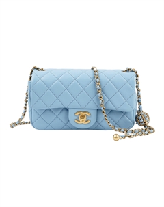 Классический Клапан CF22SS Весна Лето Кожаная Сумка Через Плечо Мини Женская Синяя Chanel