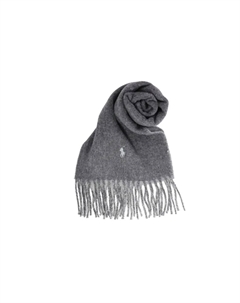 Шарф вязаный унисекс светло-серый Polo ralph lauren