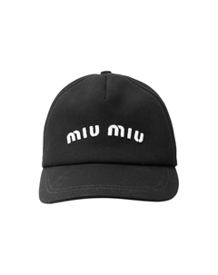 Бейсболка из ткани женская черная Miu miu