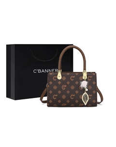 Синтетическая кожаная сумка, через плечо, повседневная женская кофейная C°banner