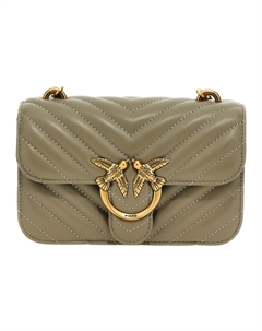 Сумка на плечо из овчины, мини-кроссбоди женская бежевая Pinko