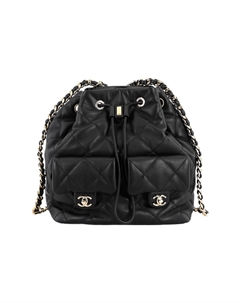 Чёрный рюкзак с двумя карманами и шнурком AS4342 Chanel