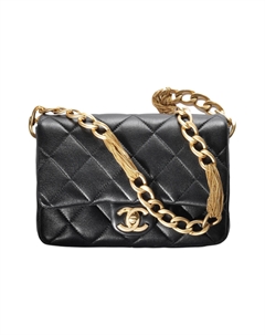 Кожаный наплечный клатч с золотистой фурнитурой, женская черная сумка через плечо Trumpets Chanel