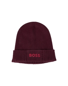 Хлопковая и шерстяная шапка мужская красная Hugo boss