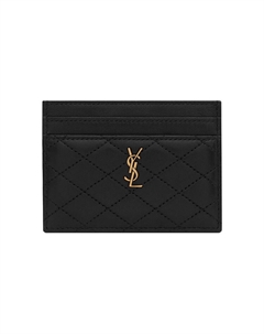 GABY Стеганый Кардхолдер из Овчины Женский Черный Saint laurent