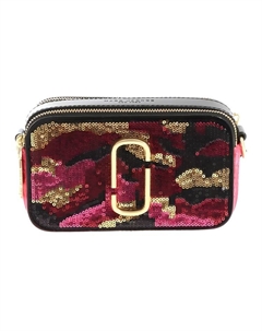 Кожаная сумка через плечо, кроссбодди обычная женская фиолетовая и красная и черная Marc jacobs