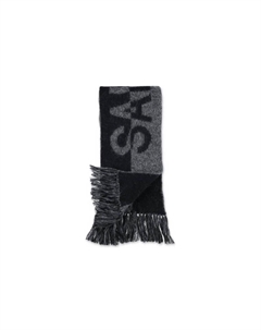 Шарф с бахромой и детализированным логотипом Saint laurent