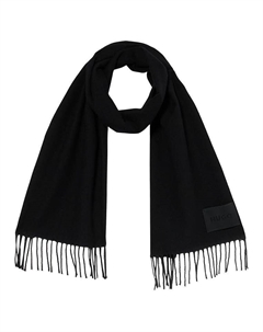 Шерстяной вязаный шарф женский черный Hugo boss