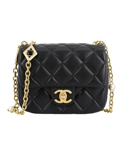 Кожаный клатч с клапаном, миниатюрная женская сумка через плечо, черная Chanel