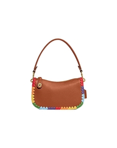 Кожаная сумка через плечо Swinger Trumpets женская коричневая Coach