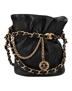 Кожаная сумка-ведро, портативная сумка через плечо, плечевая сумка Trumpets женская черная Chanel
