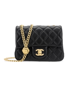 Мини-сумка-клатч из овчины квадратная на цепочке, через плечо, кроссбоди мини женская черная Chanel